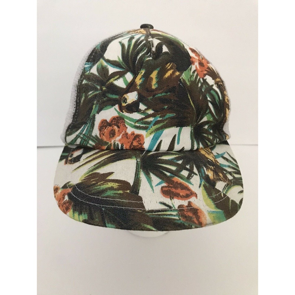 Target White Tropical Palm Trees Mesh Back Adjustable SnapBack Baseball Cap
